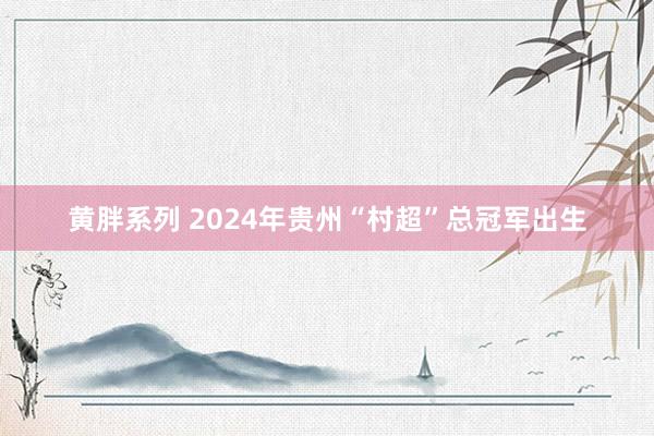 黄胖系列 2024年贵州“村超”总冠军出生