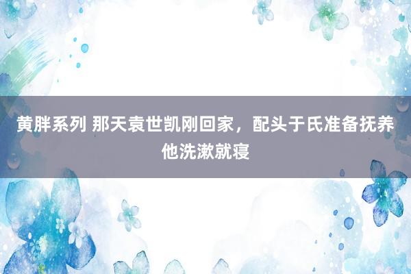 黄胖系列 那天袁世凯刚回家，配头于氏准备抚养他洗漱就寝