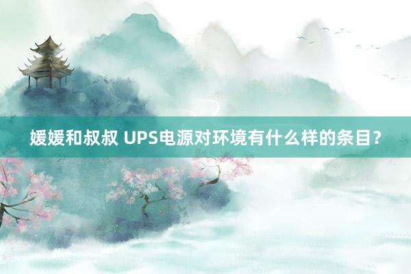 媛媛和叔叔 UPS电源对环境有什么样的条目？