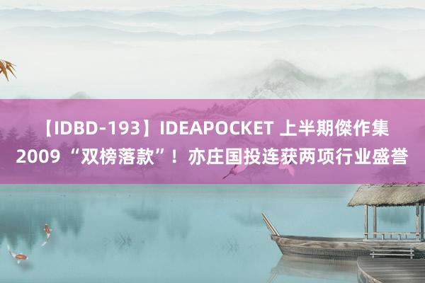 【IDBD-193】IDEAPOCKET 上半期傑作集2009 “双榜落款”！亦庄国投连获两项行业盛誉