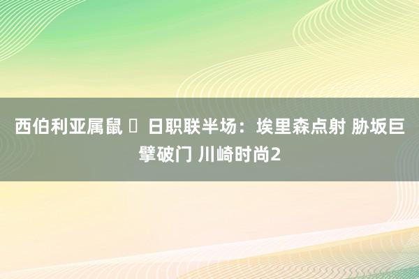 西伯利亚属鼠 ⚽日职联半场：埃里森点射 胁坂巨擘破门 川崎时尚2